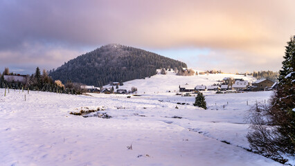 Wintertime landscape of Jizera Mountains