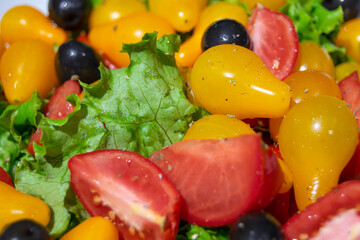 Colors on salads, vegan lifestyle