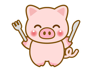 食事するブタのイラスト素材 © kiko