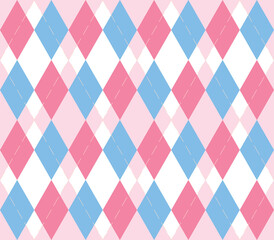 Diamond shaped seamless pattern in blue and pink color. for all kinds of print, fabric, book cover, surface and web use
