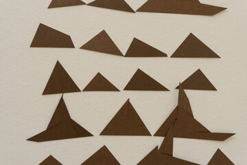 triangles on beige paper