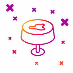 Color line Stain on the tablecloth icon isolated on white background. Gradient random dynamic shapes. Vector