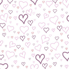 Hand drawn  hearts. Valentine's, Mother's day, birthday card, wallpaper or gift wrap design. - stock vector.Many  hand drawn hearts on white background. 