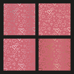 Hand drawn  hearts. Valentine's, Mother's day, birthday card, wallpaper or gift wrap design. - stock vector.