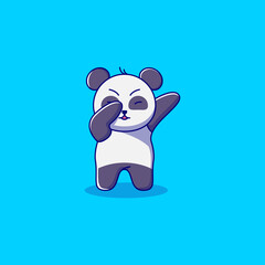 cute dabbing panda cartoon