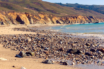 A rocky beach on the west coast