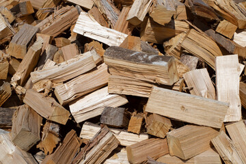 chopped eucalyptus firewood to burn in stoves