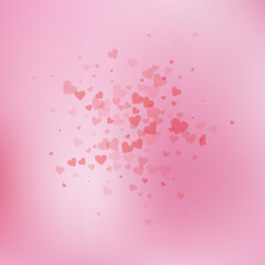 Red heart love confettis. Valentine's day explosio
