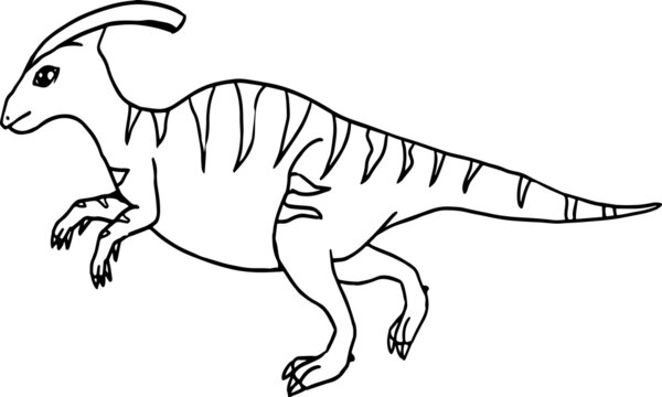 recommend clip art: パラサウロロフスの線画