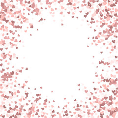 Pink heart love confettis. Valentine's day vignett