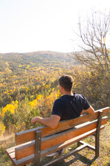 Fototapeta premium beautiful landscape of yellow green and brown