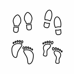 Footprint Icon Design Vector Logo Template Illustration Sign And Symbol