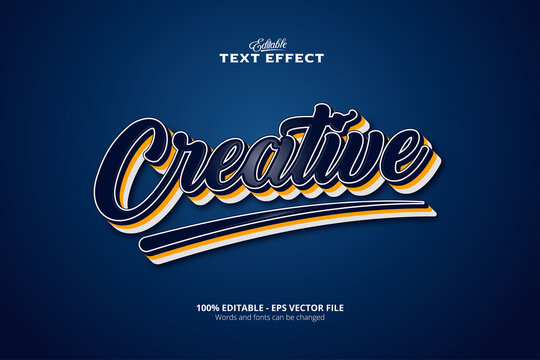 Editable text effect, blue background, Creative text