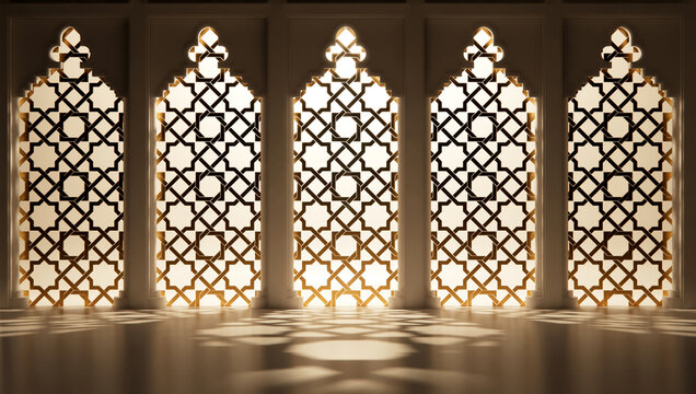 Islamic Night Light With Window Ornament Scene