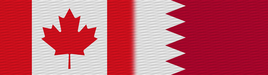 Bahrain and Canada Canadian Fabric Texture Flag – 3D Illustration