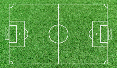 Fototapeta na wymiar Football stadium. Top view stripe grass soccer field. Green lawn with lines pattern for sport background.