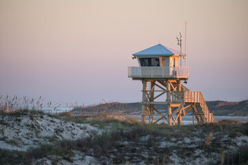 Lifequard station at Lighthouse Pointm Park, Volushia County, Florida USA