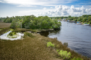 Fototapeta na wymiar Fish Creek on the Gulf of Mexico near Steinhatchee Florida