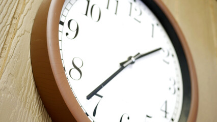 Close Up of Generic Clock At The Time 1-36 In The Afternoon