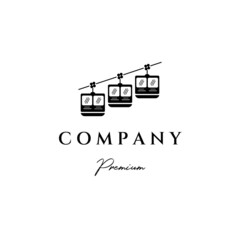 Cable car gondola vintage minimalist simple icon vector