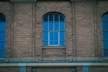 window in a brick building 