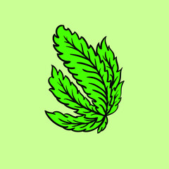 green leaves vector logo simple icon design illustration