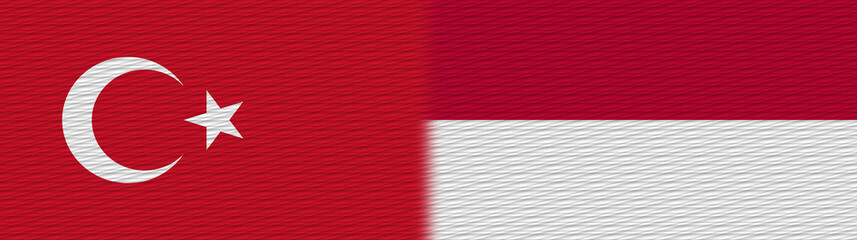 Indonesia and Turkey Turkish Fabric Texture Flag – 3D Illustration