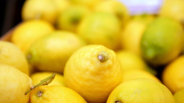 Fresh limon on local market, Italy
