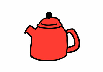 かわいいケトルの手描きイラスト