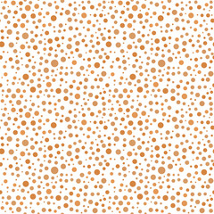 Seamless vector background with random orange cicrles. Abstract ornament. Seamles abstract pattern