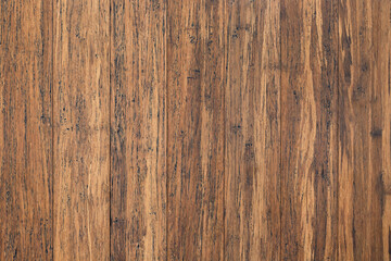 bamboo wood table top. texture of brown boards with empty space