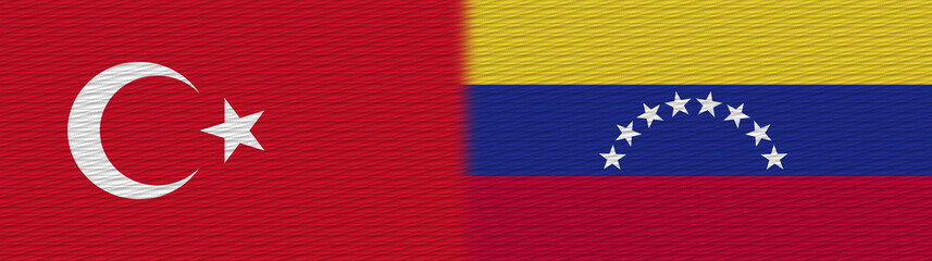 Venezuela and Turkey Turkish Fabric Texture Flag – 3D Illustration