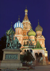 Fototapeta na wymiar St. Basil's Cathedral on Red Square in the night illumination