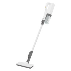 Vector illustration of cordless handheld stick vacuum cleaner isolated on background. - obrazy, fototapety, plakaty