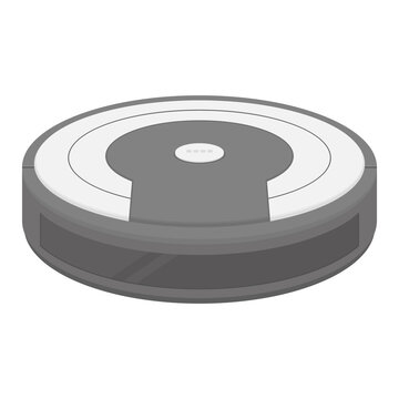 Vector illustration of robot vacuum cleaner isolated on background.