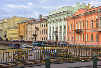 Colored palaces of the Moika embankment