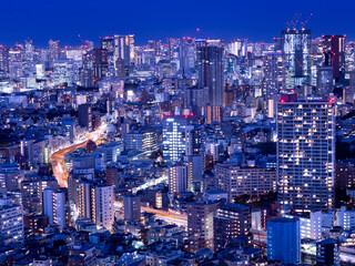 Fototapeta na wymiar 夕暮れの都市風景　東京　