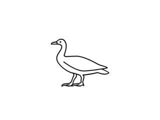Goose sketch, art or shape isolated on white background. Animals and birds concept.