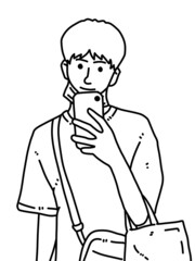 black and white of man cartoon for coloring