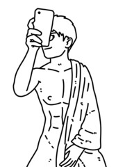 black and white of man cartoon for coloring