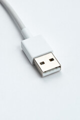 USB cable over white isolated background