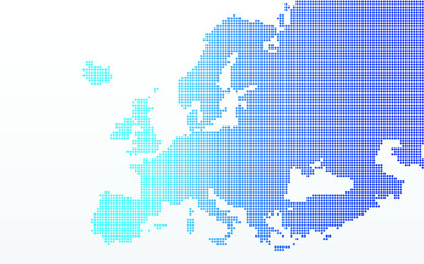 Fototapeta na wymiar BLUE DOTTED MAP OF EUROPE