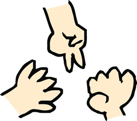 子供が描いたじゃんけんの絵 落書き 下手