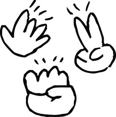 Fototapeta premium 子供が描いたじゃんけんの絵 落書き 下手