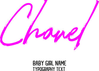 Chanel Woman's name in Cursive Dork Pink Color Calligraphy Text Design