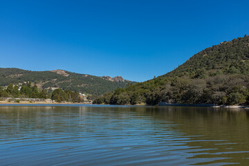 Lake and mountains landscape outdoor