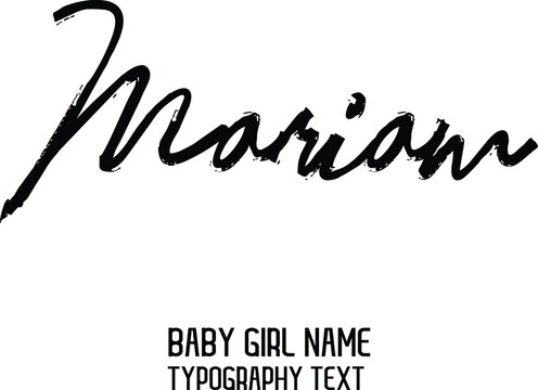 Mariam Girl Name in Stylish Black Brush Typography Text Lettering