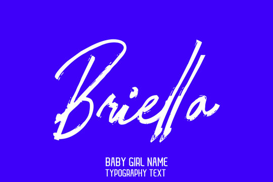 Briella Baby Girl Name in Stylish Cursive Brush Typography Text on Blue Background