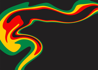 Abstract background with gradient oil painting texture pattern and with Jamaican color theme