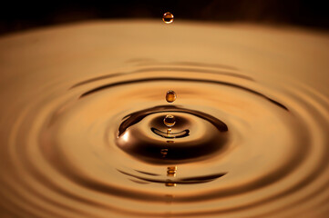 Water Droplet Ripple Brown Coffee 